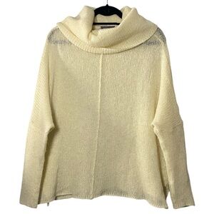 Wooden Ships Loose Knit Sweater S/M Ivory Wool Mohair Blend Slouchy Pullover